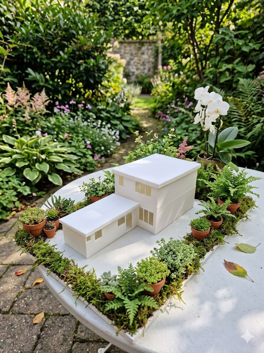 Maquette huis ontworpen en 3d geprint
